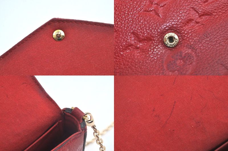 Louis Vuitton Monogram Empreinte Pochette Felice Shoulder Bag Red LV 9298m