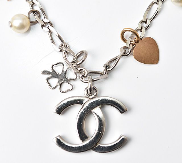 Chanel Necklace Pendant Bracelet Clover Heart Silver