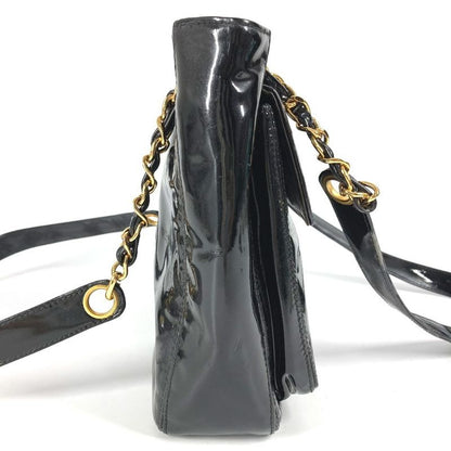 Chanel Shoulder Bag CC Coco Logo A08036 Enamel Black