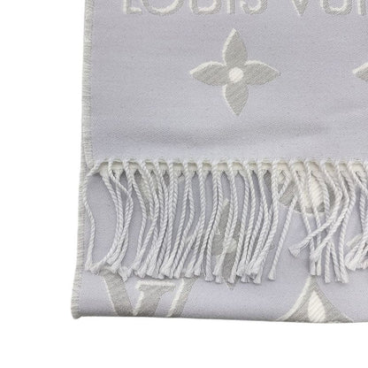 1942 Louis Vuitton Scarf LV Escential Shine M78895 Light Gray Wool Monogram