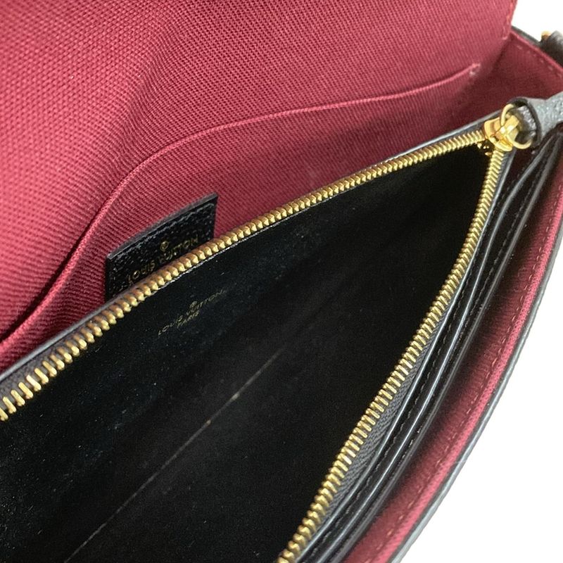 Louis Vuitton Wallet Bicolor Monogram Empreinte Pochette Felicie M80482 Black