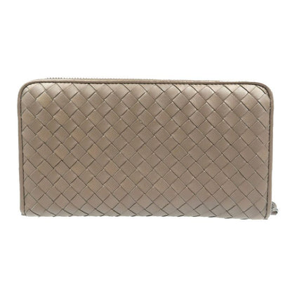 Bottega Veneta Intrecciato Leather Brown Round Zipper Long Wallet 1094 Bottega