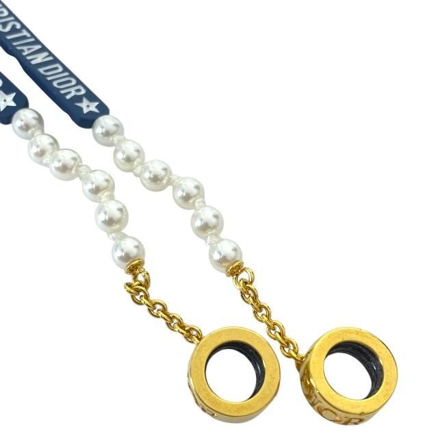 Christian DIOR Airpods Holder Necklace Airpods Holder Chain Logo Faux Pearl GP
