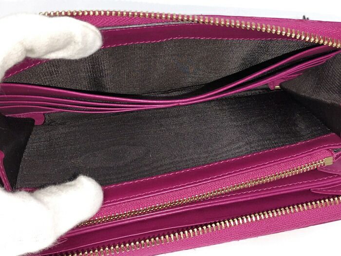 Gucci Round Zipper Long Wallet Guccissima Leather Purple 323397