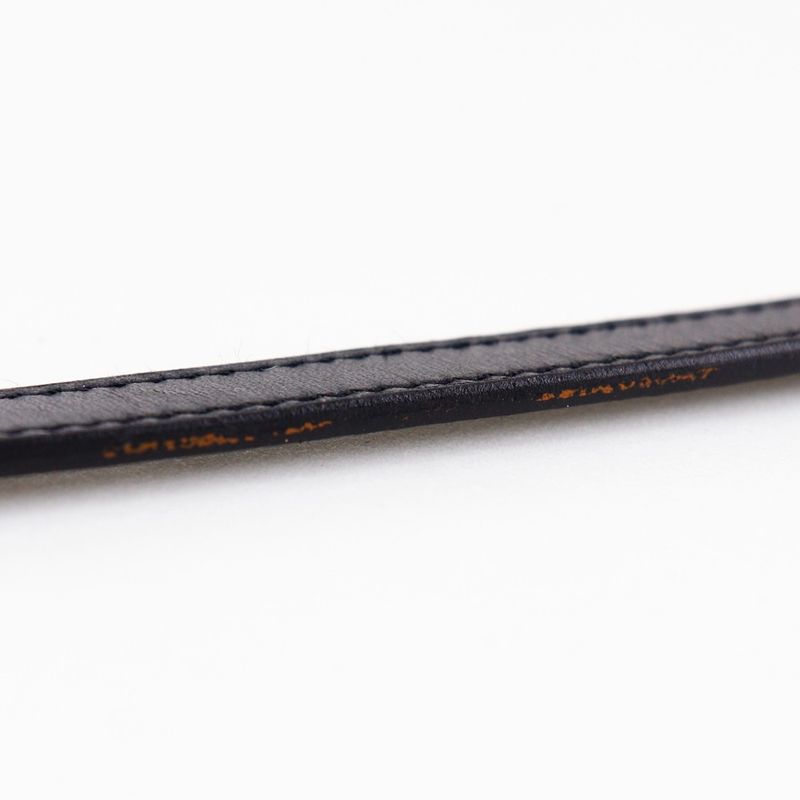 Hermes Serie Looping Leather Black/orange □I Ladies 15.1g Bracelet