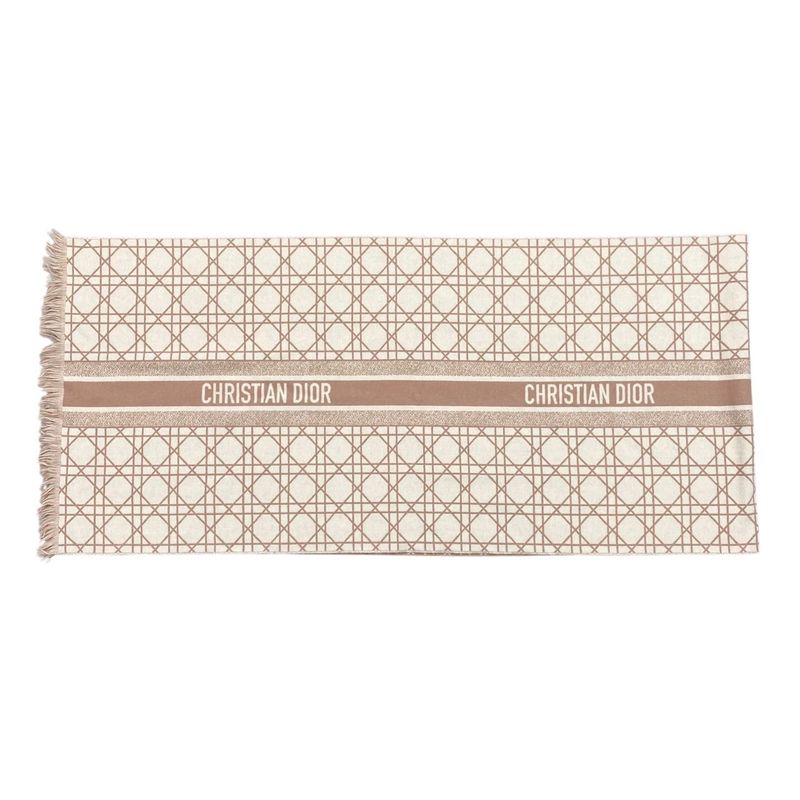 Christian Dior Scarf Canage 31can205i005 Logo Cashmere Wool Pink White Christian