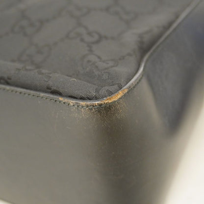 Gucci Shoulder Bag GG Nylon 001 3766 Nylon Black Silver Hardware Women