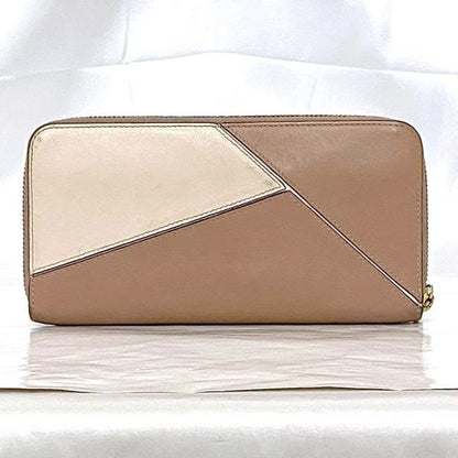 Loewe Round Zipper Long Wallet Pink Beige