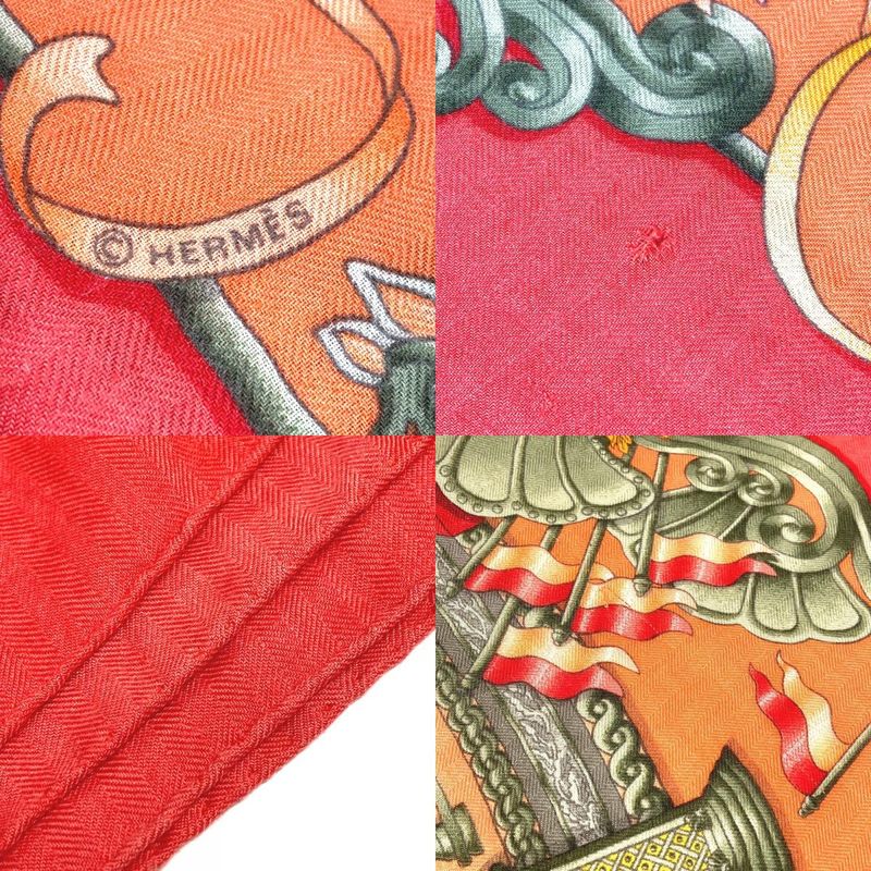 Hermes Scarf Carrégien 140 Carrégien 140 Cashmere Orange