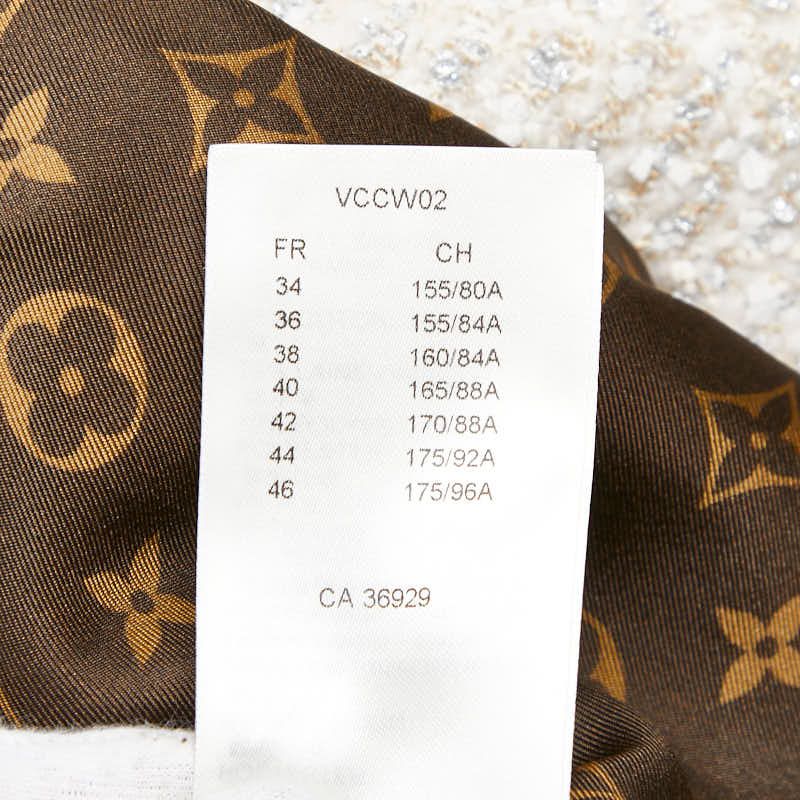 Louis Vuitton 22AW Tweed Jacket Size 36 Ivory Off-white Nylon Cotton Wool