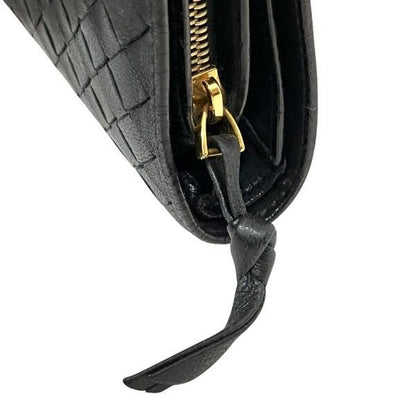 Bottega Veneta Intrecciato 114073-v0013-1000 Round Zipper Bifold Wallet Unisex