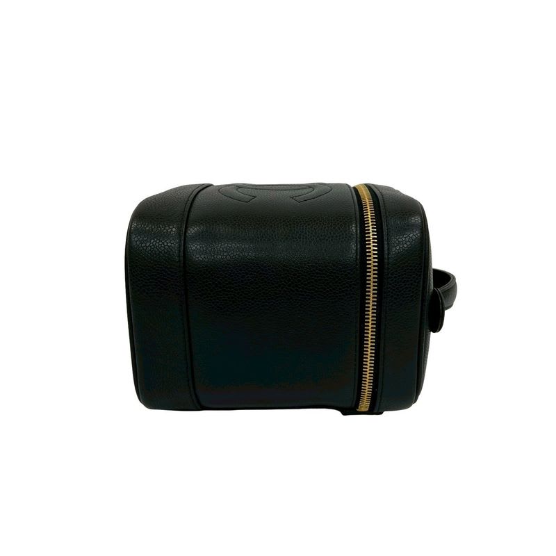 Chanel Chanel Caviar Leather Vanity Bag Mini Handbag Black 28298