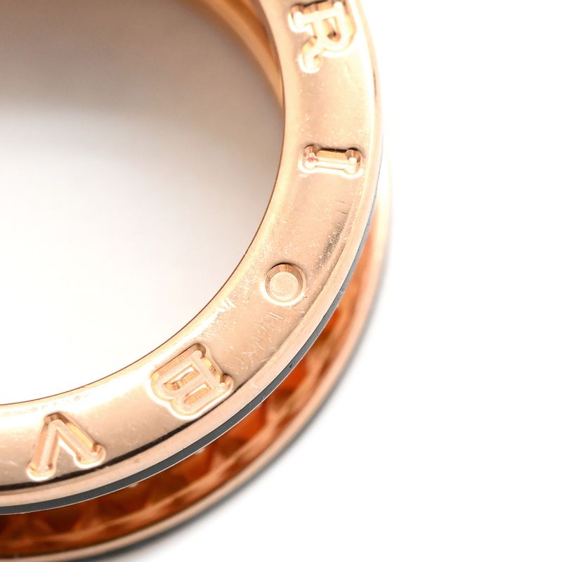 Bvlgari Bvlgari Ring B-Zero1 Lock B-Zero1 2 Band Ring 18k Pink Gold Ceramic