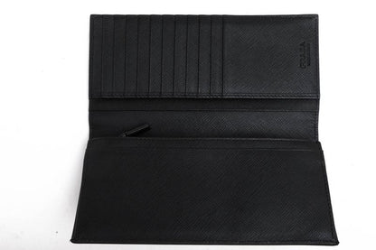 Prada Long Wallet Men Leather Genuine Black 2mv836 Portafverticale Saffiano