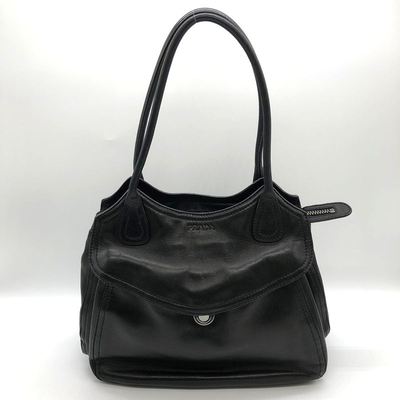 Prada Handbag Shoulder Bag Black Leather Women's Branded Fashion