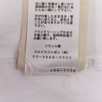 23ss Hermes Embroidered Pocket T-Shirt 36 White Women's Used