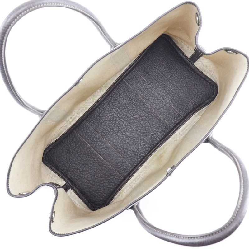 Hermes Garden Party PM Toile Ash X Buffalo Marron Beige/brown □H Ladies Tote Bag