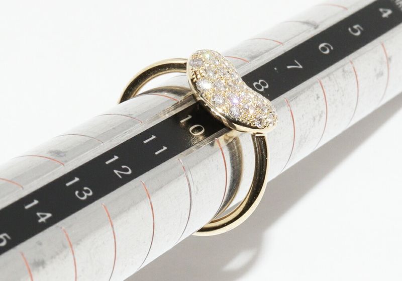 Tiffany & Co Ring 18K Yellow Gold With Diamonds 038ct Elsa Peretti Bean Design