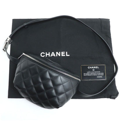 Chanel Uniform Waist Bag Waist Bag Black Body Bag Women's Preowned