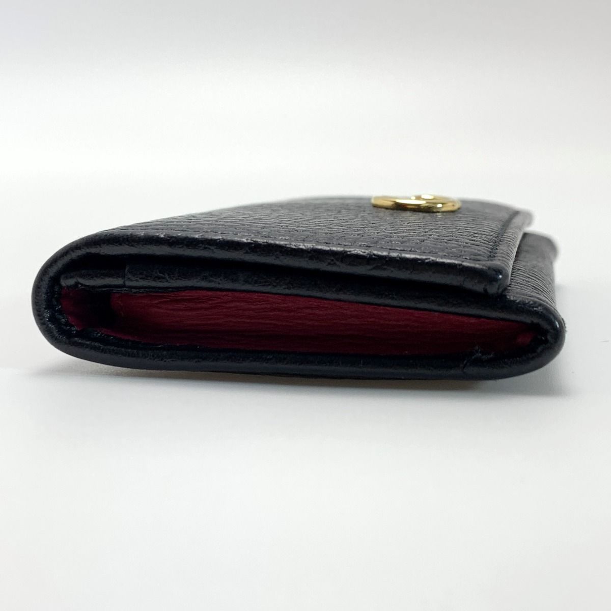 Gucci Leather GG Amarant 739525 Black Card Case with Bag