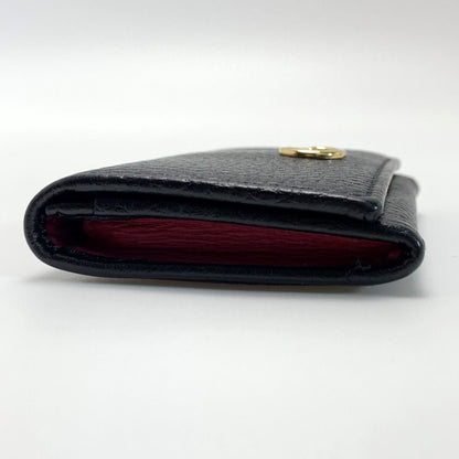 Gucci Leather GG Amarant 739525 Black Card Case with Bag