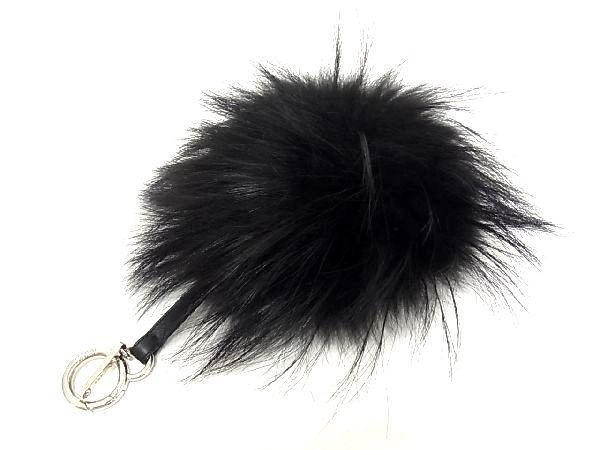Fendi Bag Bugs Monster Fur Bag Charm Key Holder Black Ar4982