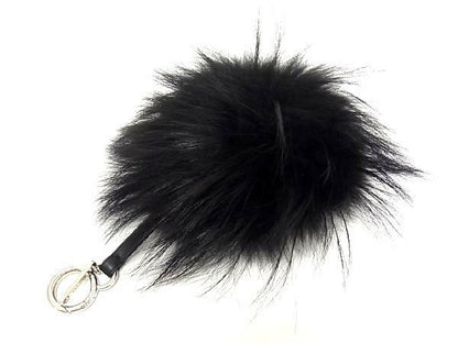 Fendi Bag Bugs Monster Fur Bag Charm Key Holder Black Ar4982