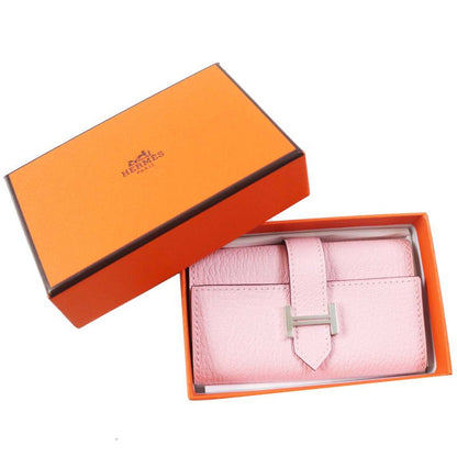 Hermes Bearn Rose Confetti Silver Hardware Chevre Misol 4-ring Key Case With Z