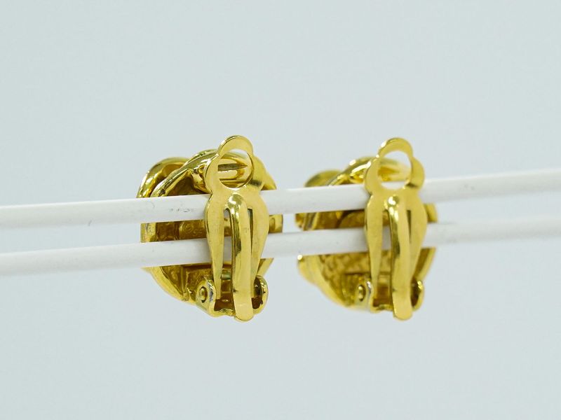 Authentic Chanel Coco Mark Earrings GP Gold Plated Coco Mark Accessories