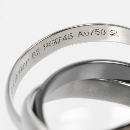 Cartier Trinity 3.4mm (0.13in) Band 18kwhite Gold X Ceramic #22 Men's 7.8g Ring