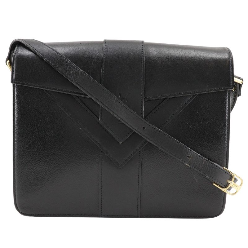 YVES Saint Laurent Yves Saint Laurent Y-stitch Calf Black Women's Shoulder Bag
