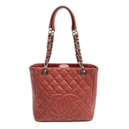 Chanel Petite Shopping Tote Red Matelasse Caviar Leather A