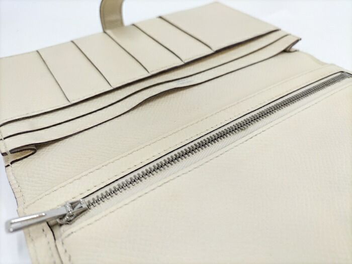 Hermes Bearn Souffle Touch Bifold Wallet Leather Ivory
