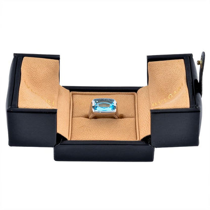 Bulgari Bvlgari Allegra Ring Approx 15 18K White Gold 144g Blue Topaz White