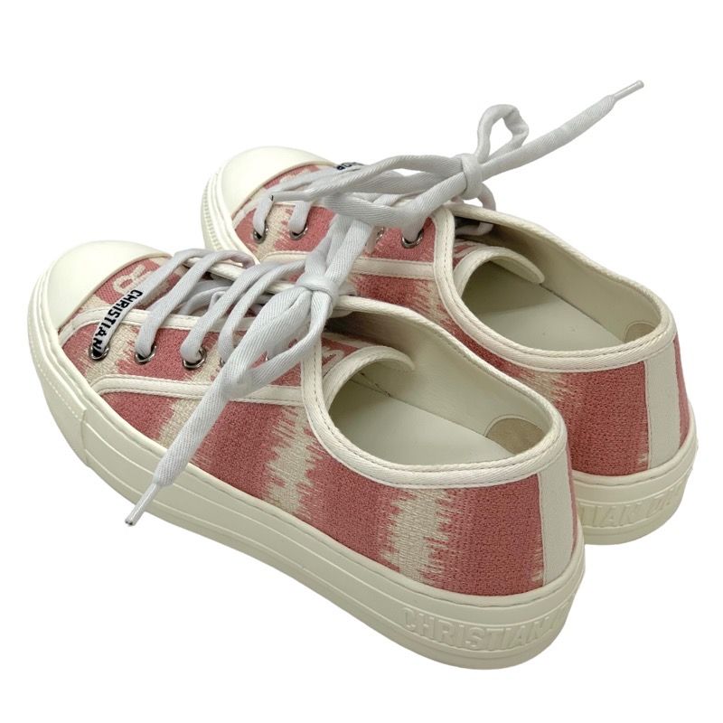 Christian DIOR WALK N DIOR Sneakers Shoes Fabric Pink White Jacquard Logo