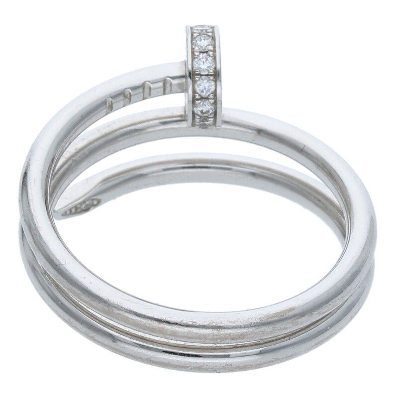 Cartier Juste UN CLOU RING Juste Un Clou 18kwg Half Diamond Ring Men's Size 12