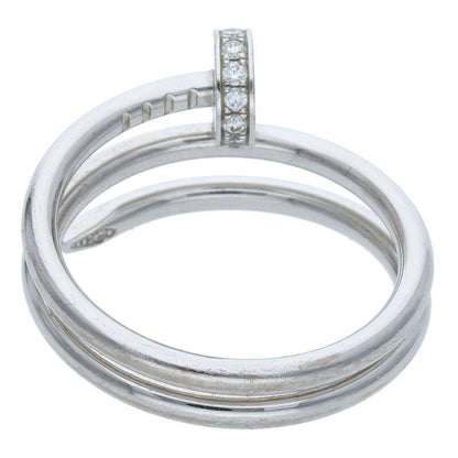 Cartier Juste UN CLOU RING Juste Un Clou 18kwg Half Diamond Ring Men's Size 12