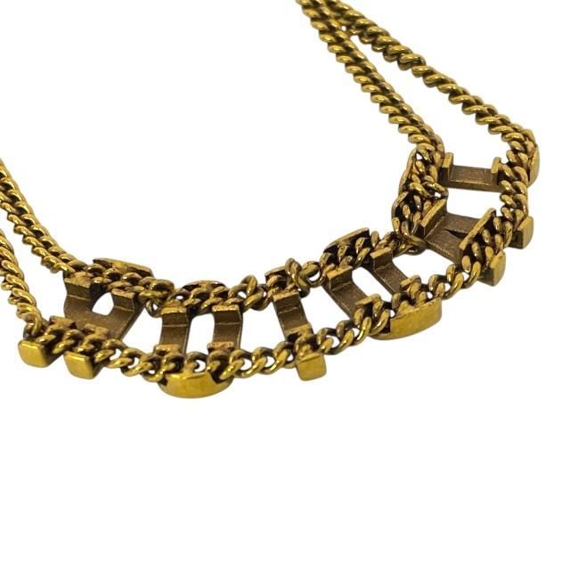 Christian DIOR J'adior 2 Chain Choker Necklace Antique Gold Metal