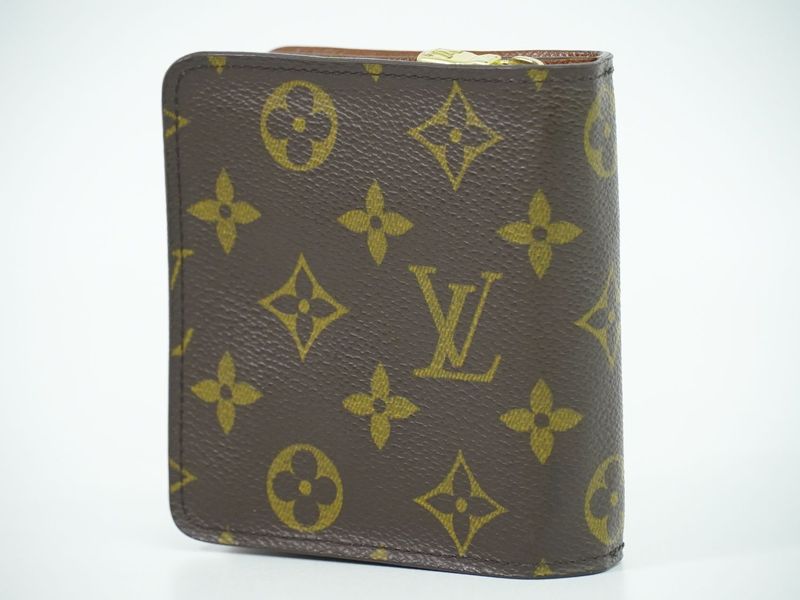 Authentic Louis Vuitton LV Compact Zip Monogram Fold Wallet Brown M61667