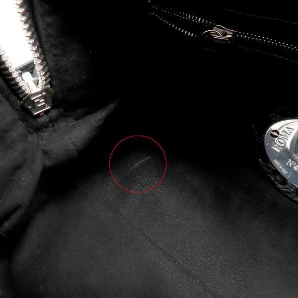 Fendi 2way Bag Selleria Siesta Small Calf Leather Black Silver Hardware Black