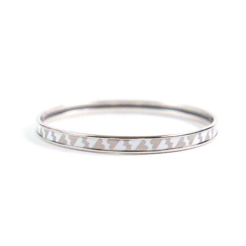 Hermes Carte À Jouet Orfevre Blanc Platine Blanc Current Enamel Bracelet Bangle