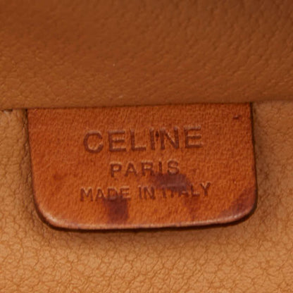 Celine Macadam Vanity Bag Handbag Brown PVC Leather Women Celine