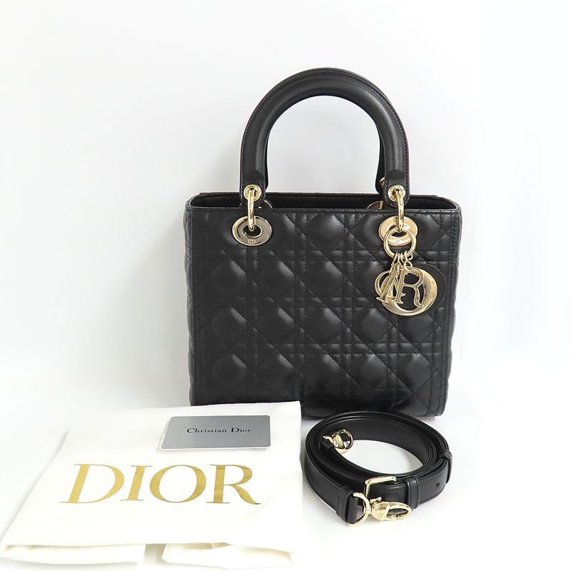 Christian Dior Lady Dior Medium Canaage 2WAY Hand Shoulder - M0565onge