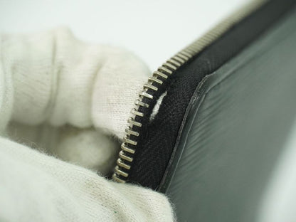 Authentic Louis Vuitton LV Zippy Organizer Epi Leather Long Wallet Noir Black