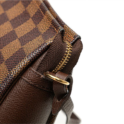 Louis Vuitton Damier Trousse Makeup Mini Handbag Pouch N51982 Brown PVC Leather