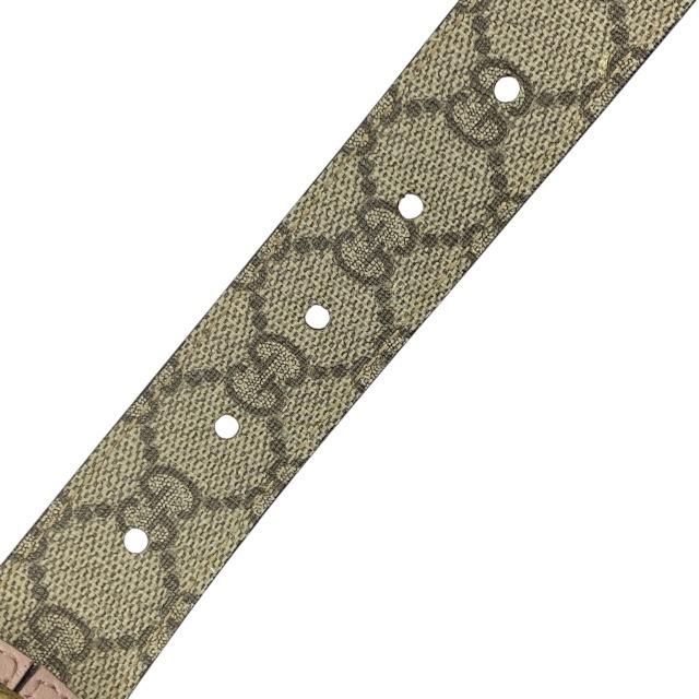 Gucci 391271 Belt Accessories Small Reversible GG Supreme Canvas Leather Pink