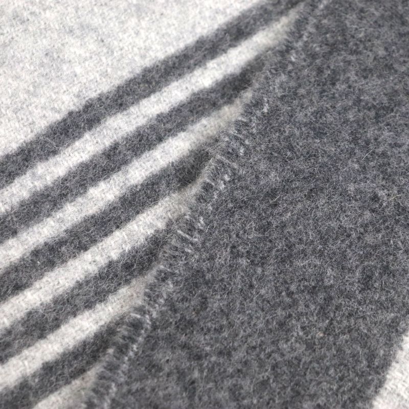  Hermes Sangre À Bucle 100% Cashmere Anthogracito Gris Cles Fringed Scarf With