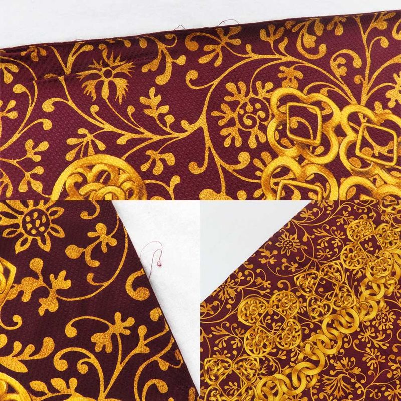 Chanel Large Shawl Chain Pattern Coco Mark Wool Silk Gold Bold - 135cm