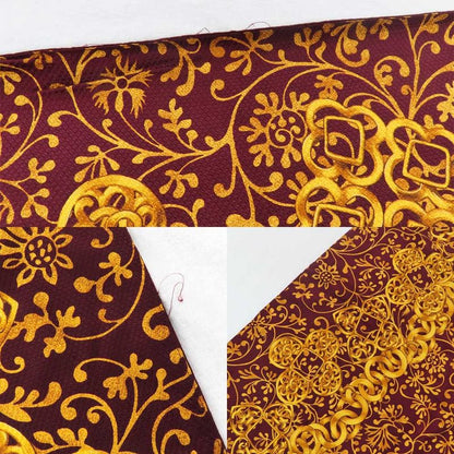 Chanel Large Shawl Chain Pattern Coco Mark Wool Silk Gold Bold - 135cm