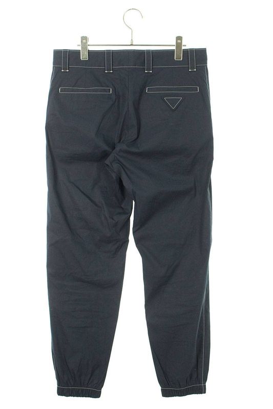Prada 23SS Sph284 Logo Patch Poplin Easy Long Pants Men's 48